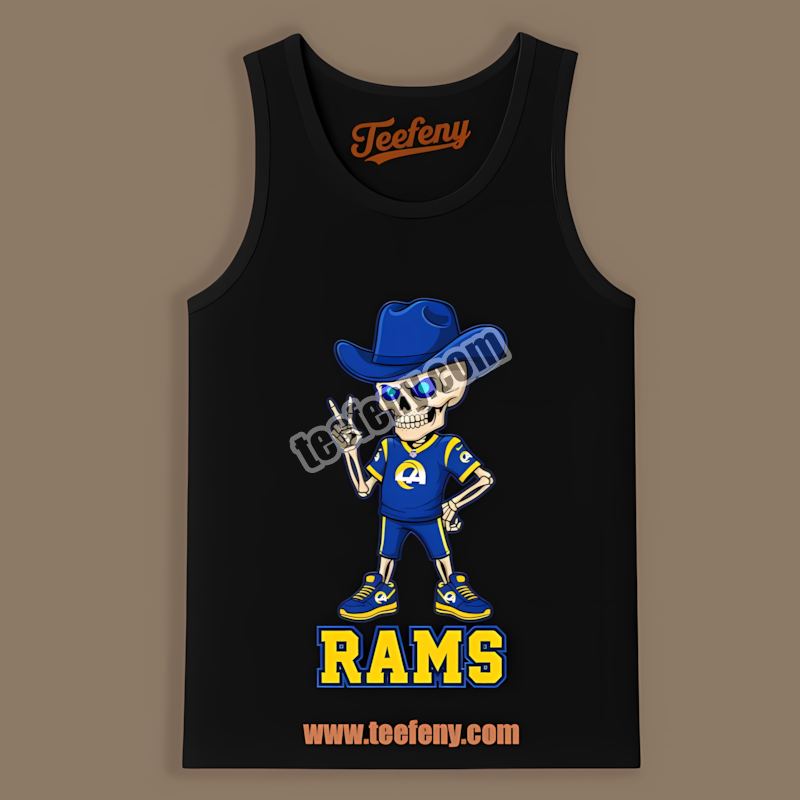 Skeleton Cowboy Retro Los Angeles Rams Fan Tanktop Skeleton Cowboy Retro Los Angeles Rams Fan Tanktop