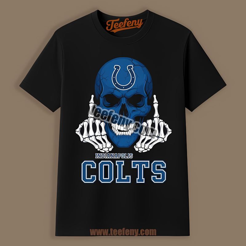 Skull Middle Finger Indianapolis Colts Shirt