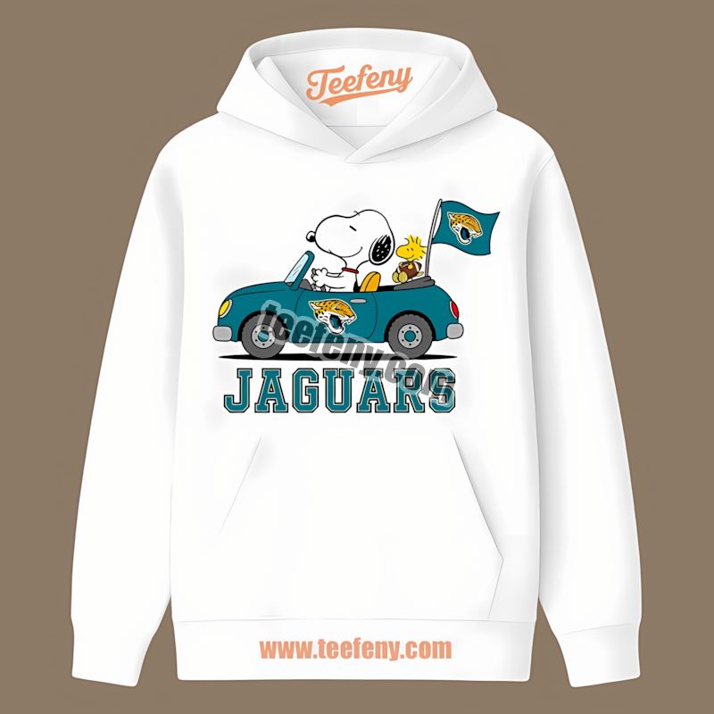 Snoopy Driving Car Jacksonville Jaguars Sports Hoodie Snoopy Driving Car Jacksonville Jaguars Sports Hoodie