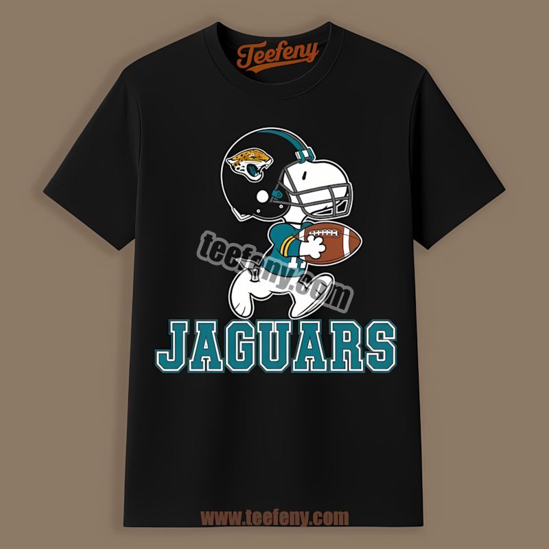 Snoopy Football Running Jacksonville Jaguars Regular Shirt