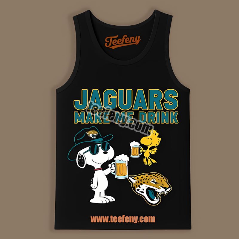Snoopy Make Me Drink Jacksonville Jaguars Color Tanktop Snoopy Make Me Drink Jacksonville Jaguars Color Tanktop