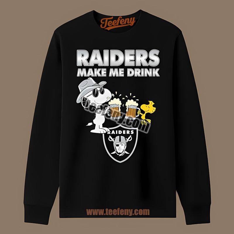 Snoopy Make Me Drink Las Vegas Raiders Graphic Long Sleeve Snoopy Make Me Drink Las Vegas Raiders Graphic Long Sleeve