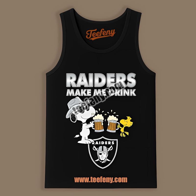 Snoopy Make Me Drink Las Vegas Raiders Graphic Tanktop Snoopy Make Me Drink Las Vegas Raiders Graphic Tanktop