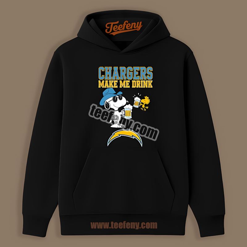 Snoopy Makes Me Drink Los Angeles Chargers Humor Unisex Hoodie Snoopy Makes Me Drink Los Angeles Chargers Humor Unisex Hoodie