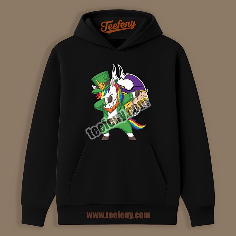 St Patricks Day Unicorn Minnesota Vikings Fan Color Hoodie St Patricks Day Unicorn Minnesota Vikings Fan Color Hoodie