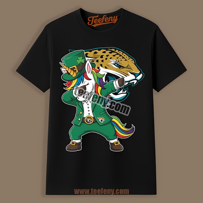 St Patricks Day Vs Dabbing Unicorn Jacksonville Jaguars Sports Shirt
