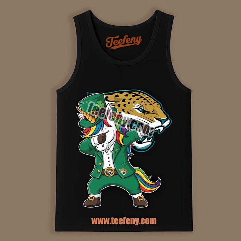 St Patricks Day Vs Dabbing Unicorn Jacksonville Jaguars Sports Tanktop St Patricks Day Vs Dabbing Unicorn Jacksonville Jaguars Sports Tanktop