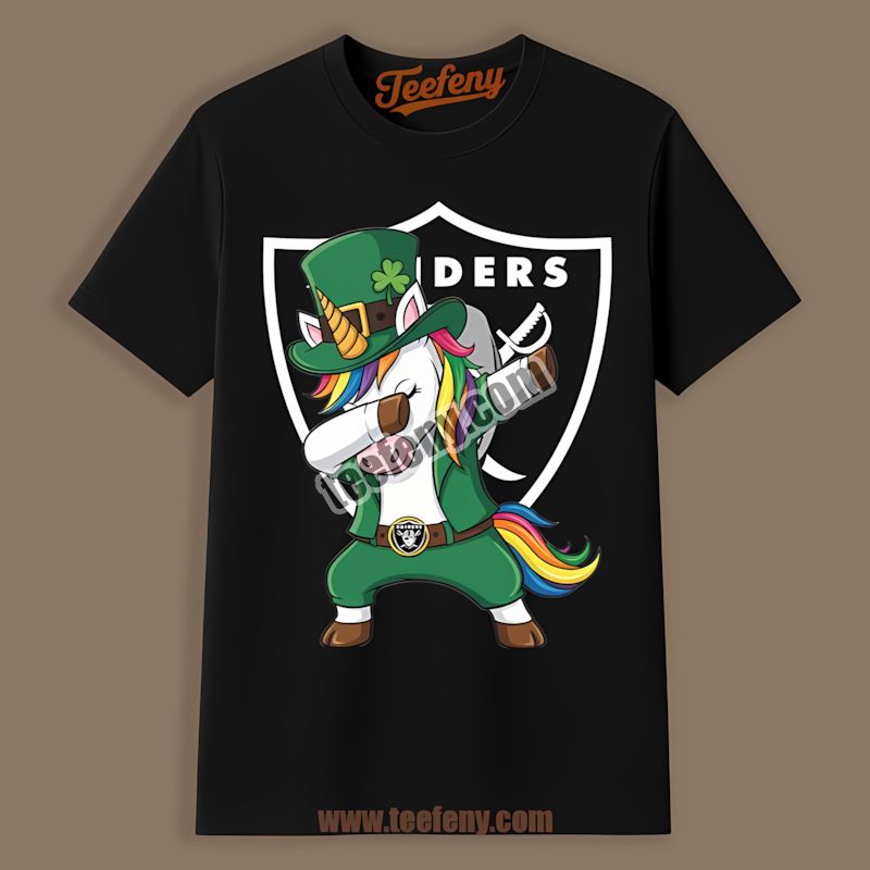St Patricks Day Vs Dabbing Unicorn Las Vegas Raiders Unisex Shirt
