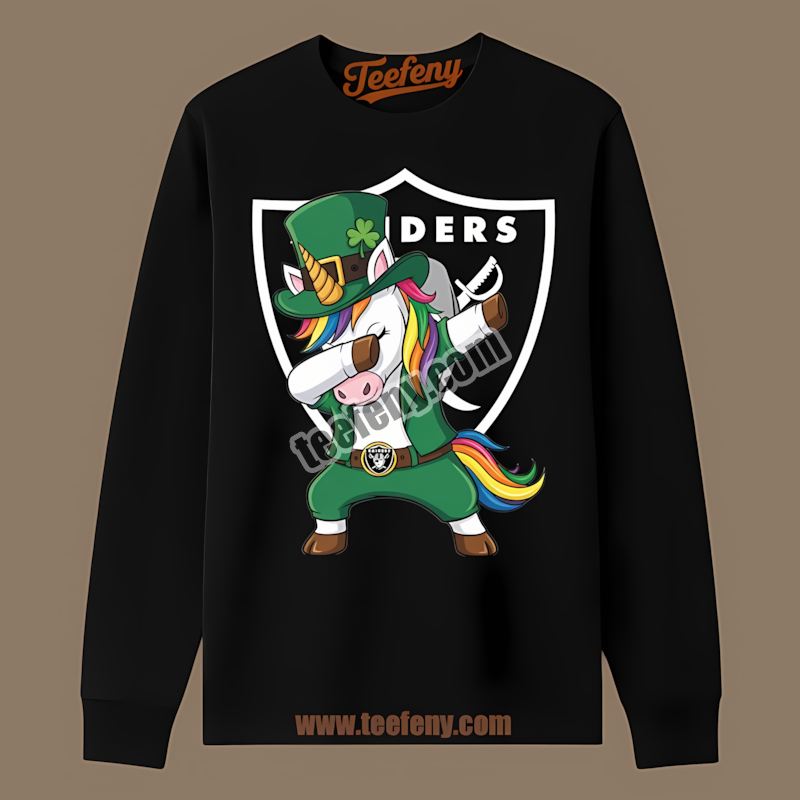 St Patricks Day Vs Dabbing Unicorn Las Vegas Raiders Unisex Long Sleeve St Patricks Day Vs Dabbing Unicorn Las Vegas Raiders Unisex Long Sleeve
