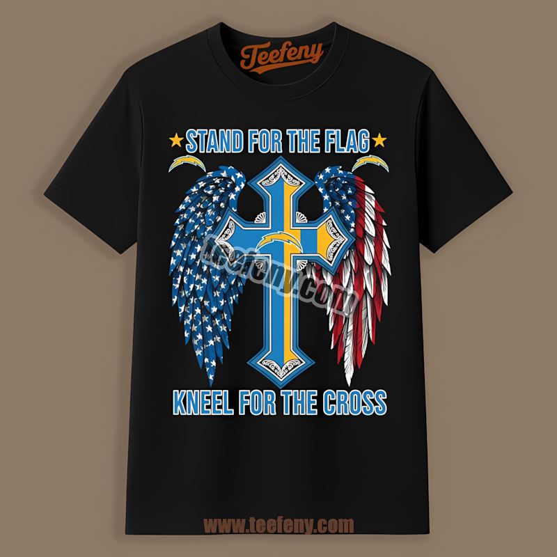 Stand For Flag Los Angeles Chargers Kneel Cross Retro Shirt
