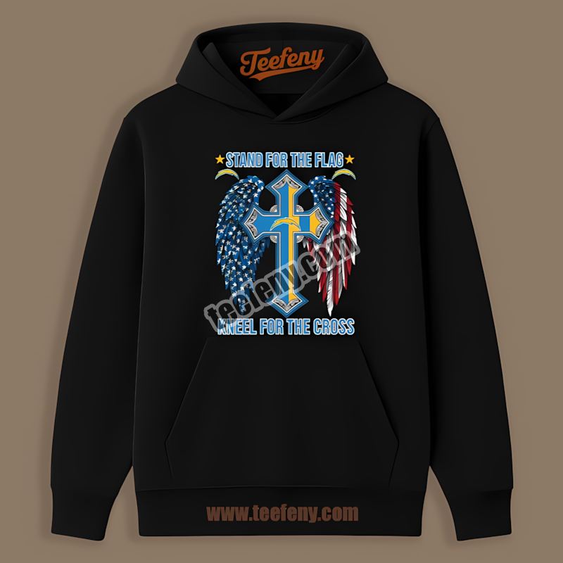 Stand For Flag Los Angeles Chargers Kneel Cross Retro Hoodie Stand For Flag Los Angeles Chargers Kneel Cross Retro Hoodie