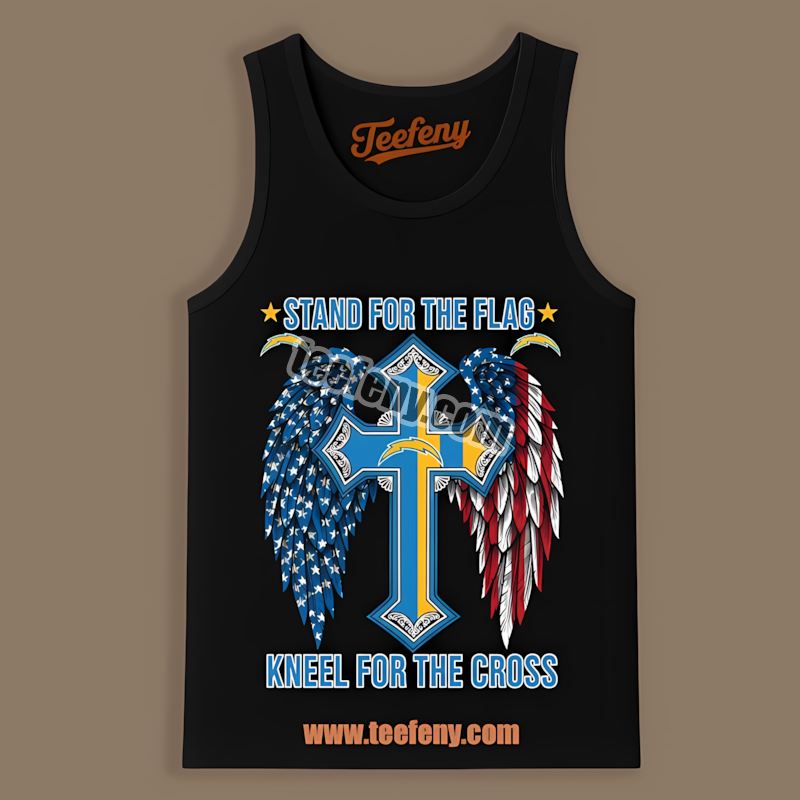 Stand For Flag Los Angeles Chargers Kneel Cross Retro Tanktop Stand For Flag Los Angeles Chargers Kneel Cross Retro Tanktop