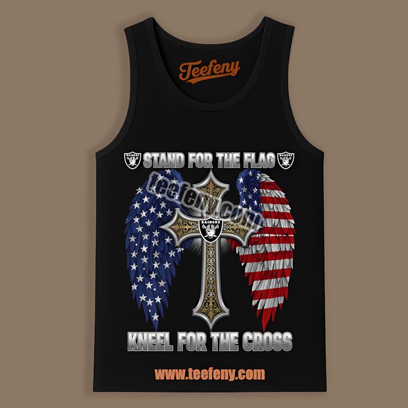 Stand For The Flag Kneel For The Cross Las Vegas Raiders Tanktop Stand For The Flag Kneel For The Cross Las Vegas Raiders Tanktop