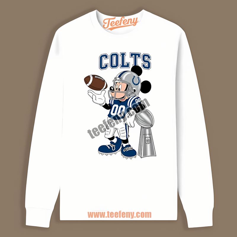 Super Bowl Football Indianapolis Colts Mickey Long Sleeve Super Bowl Football Indianapolis Colts Mickey Long Sleeve