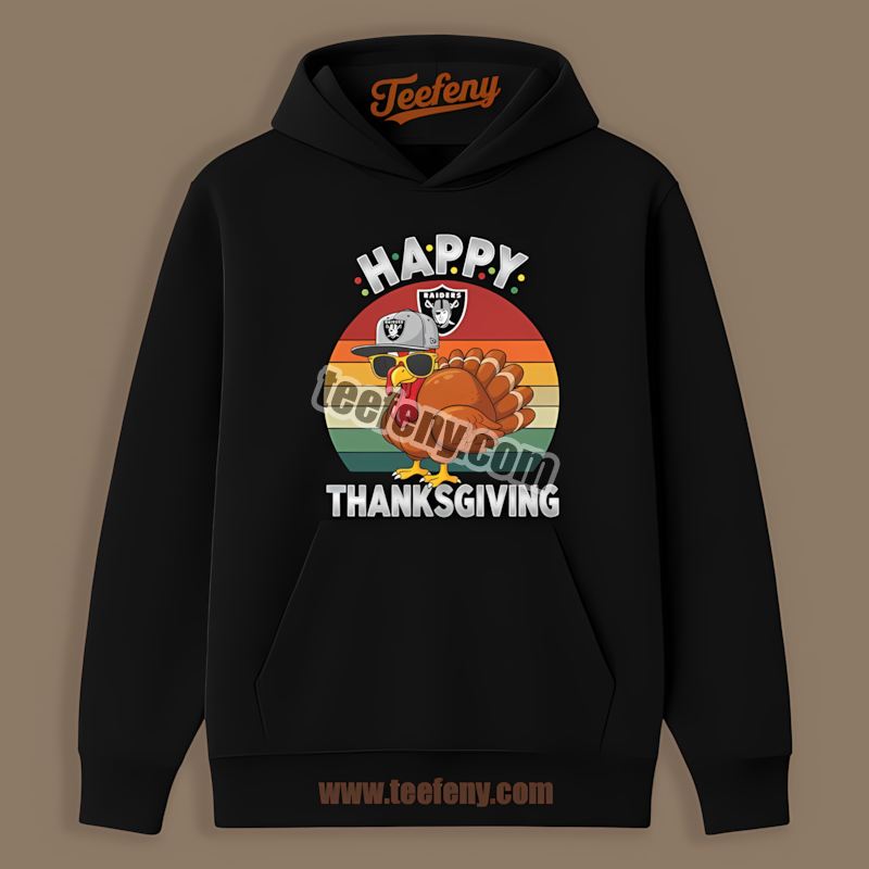 Thanksgiving Turkey Las Vegas Raiders Cotton Hoodie Thanksgiving Turkey Las Vegas Raiders Cotton Hoodie
