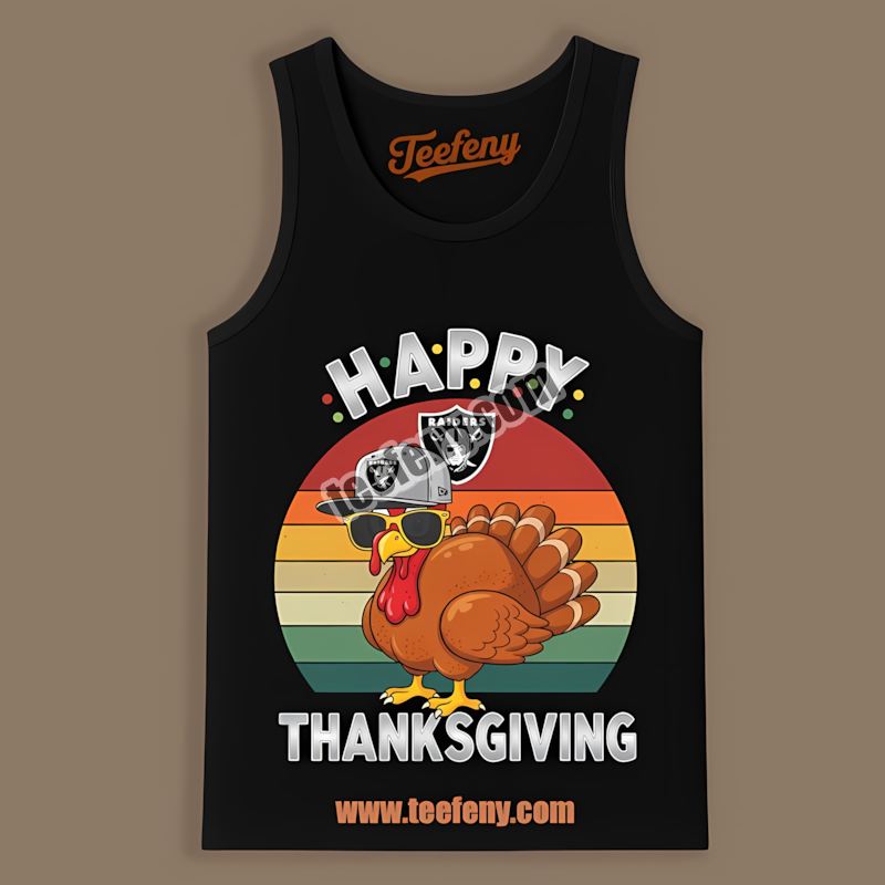 Thanksgiving Turkey Las Vegas Raiders Cotton Tanktop Thanksgiving Turkey Las Vegas Raiders Cotton Tanktop