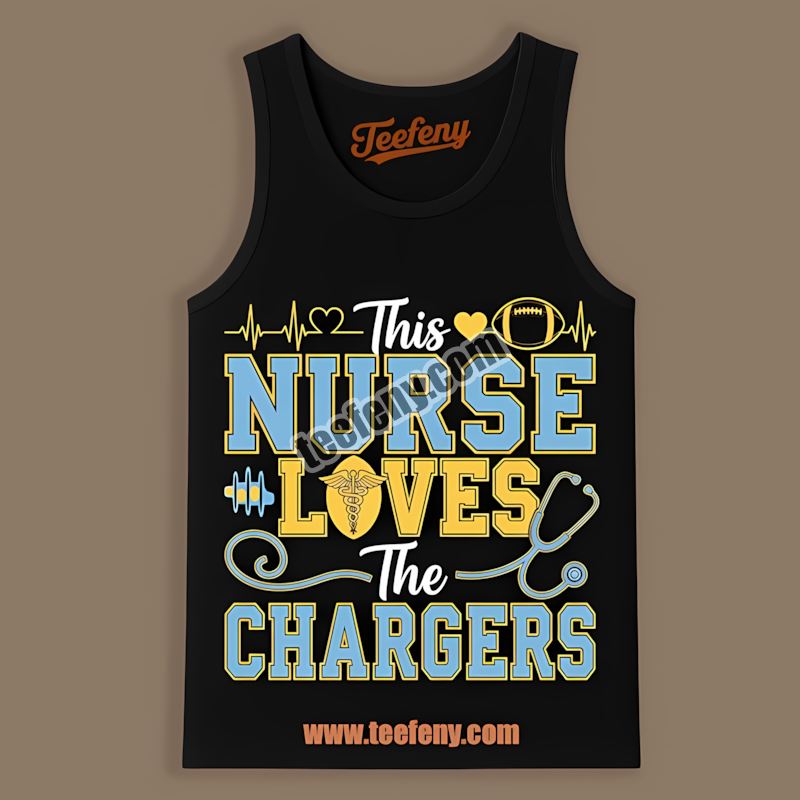 This Nurse Loves The Los Angeles Chargers Adults Tanktop This Nurse Loves The Los Angeles Chargers Adults Tanktop