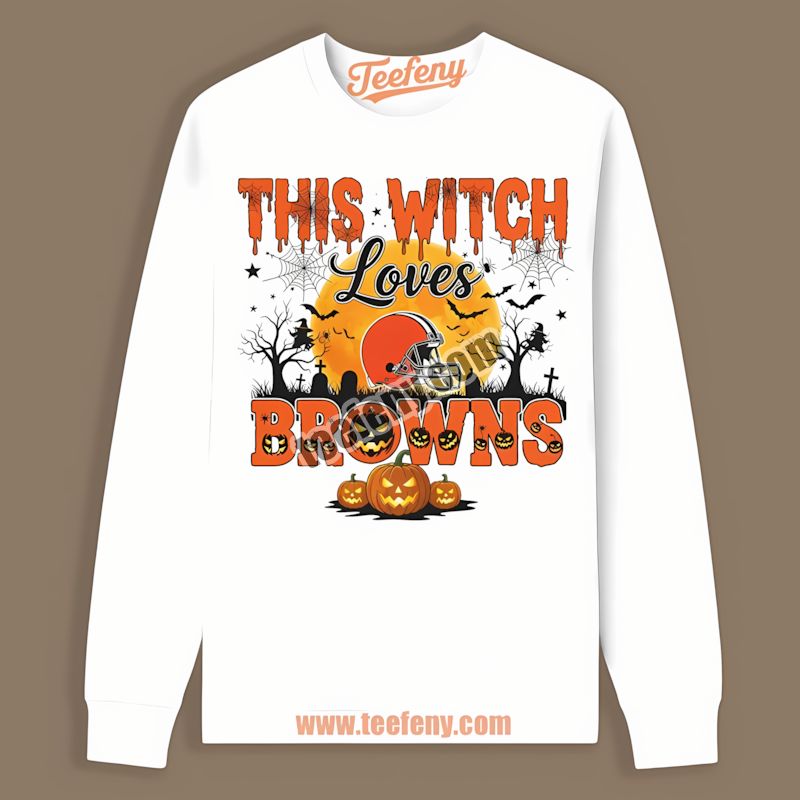 This Witch Loves Cleveland Browns Halloween Long Sleeve This Witch Loves Cleveland Browns Halloween Long Sleeve