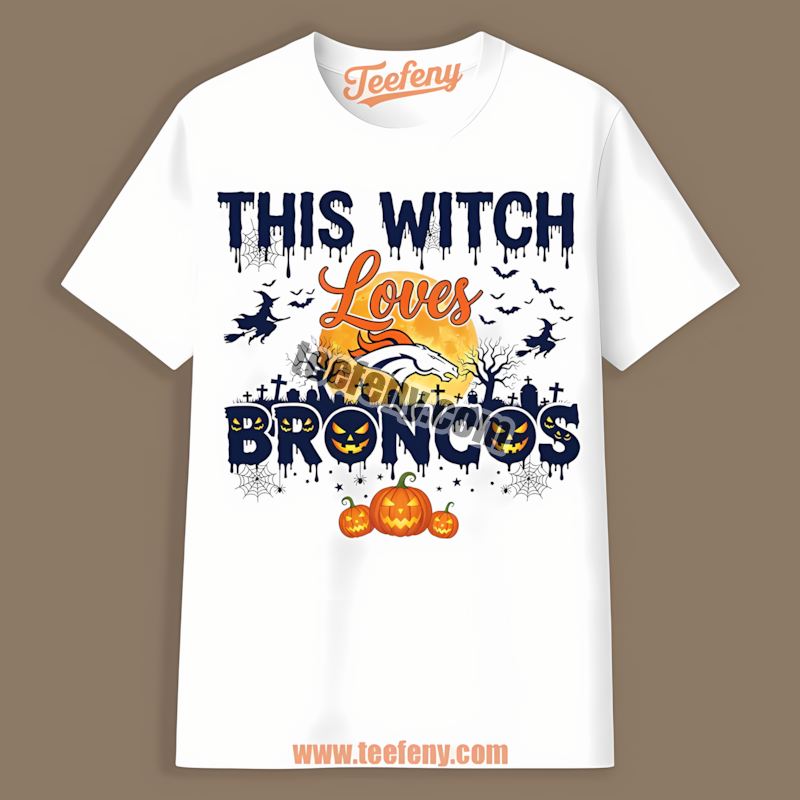 This Witch Loves Denver Broncos Halloween Retro Shirt