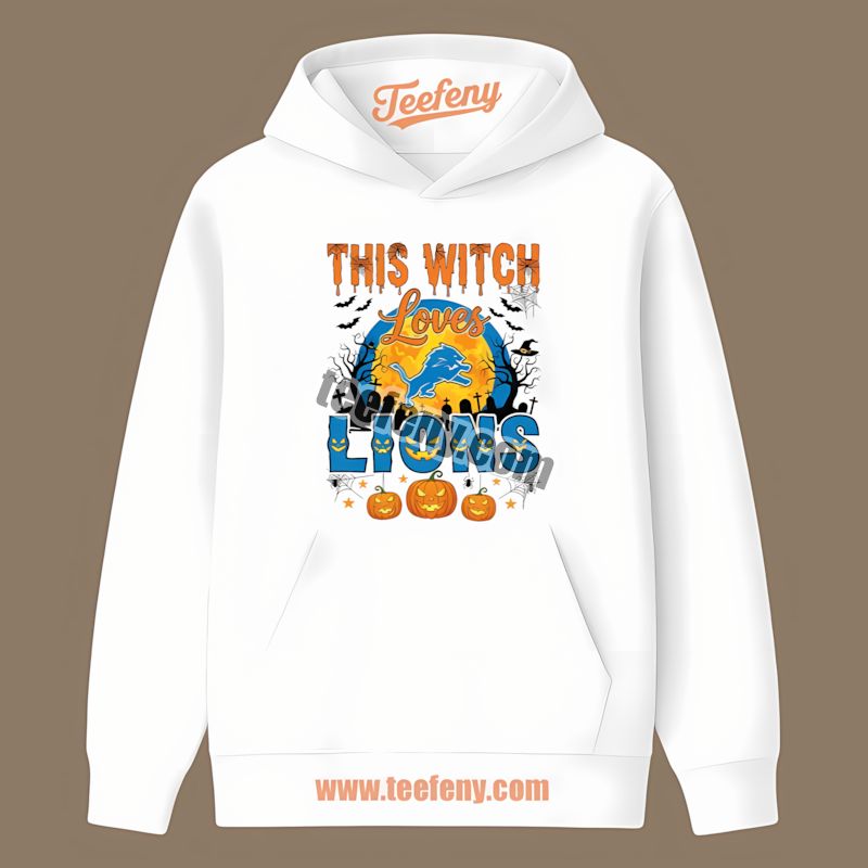 This Witch Loves Detroit Lions Halloween Cotton Hoodie This Witch Loves Detroit Lions Halloween Cotton Hoodie