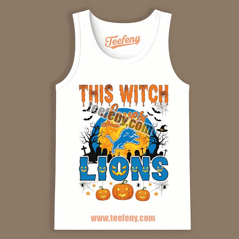 This Witch Loves Detroit Lions Halloween Cotton Tanktop This Witch Loves Detroit Lions Halloween Cotton Tanktop