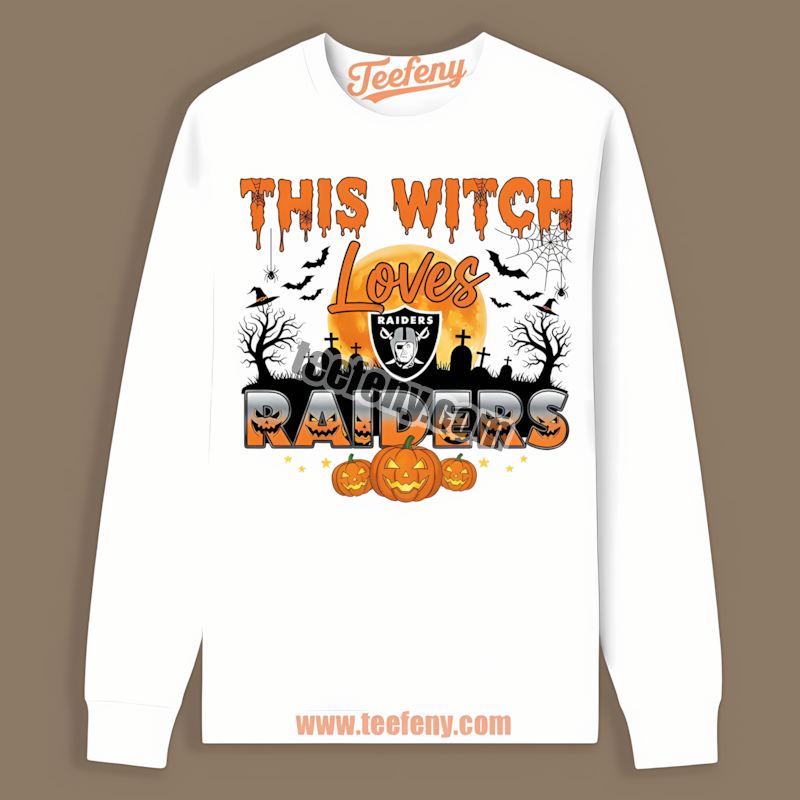 This Witch Loves Halloween Las Vegas Raiders Long Sleeve This Witch Loves Halloween Las Vegas Raiders Long Sleeve