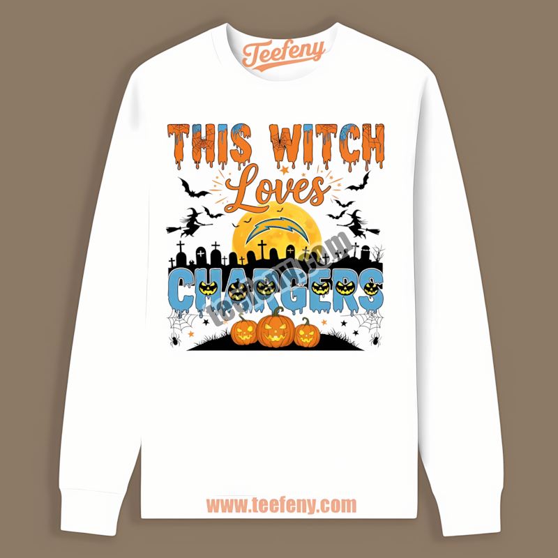 This Witch Loves Los Angeles Chargers Halloween Trendy Long Sleeve This Witch Loves Los Angeles Chargers Halloween Trendy Long Sleeve