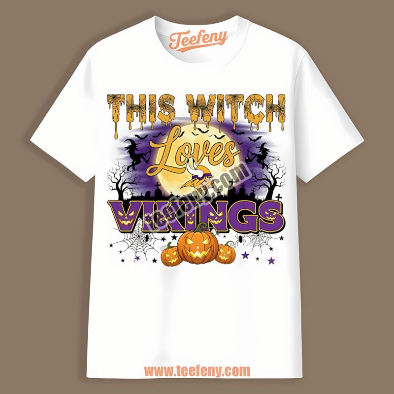 This Witch Loves Minnesota Vikings Halloween Color Shirt