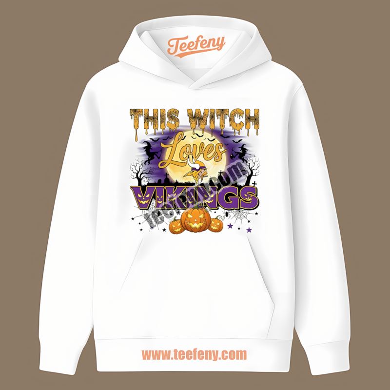 This Witch Loves Minnesota Vikings Halloween Color Hoodie This Witch Loves Minnesota Vikings Halloween Color Hoodie