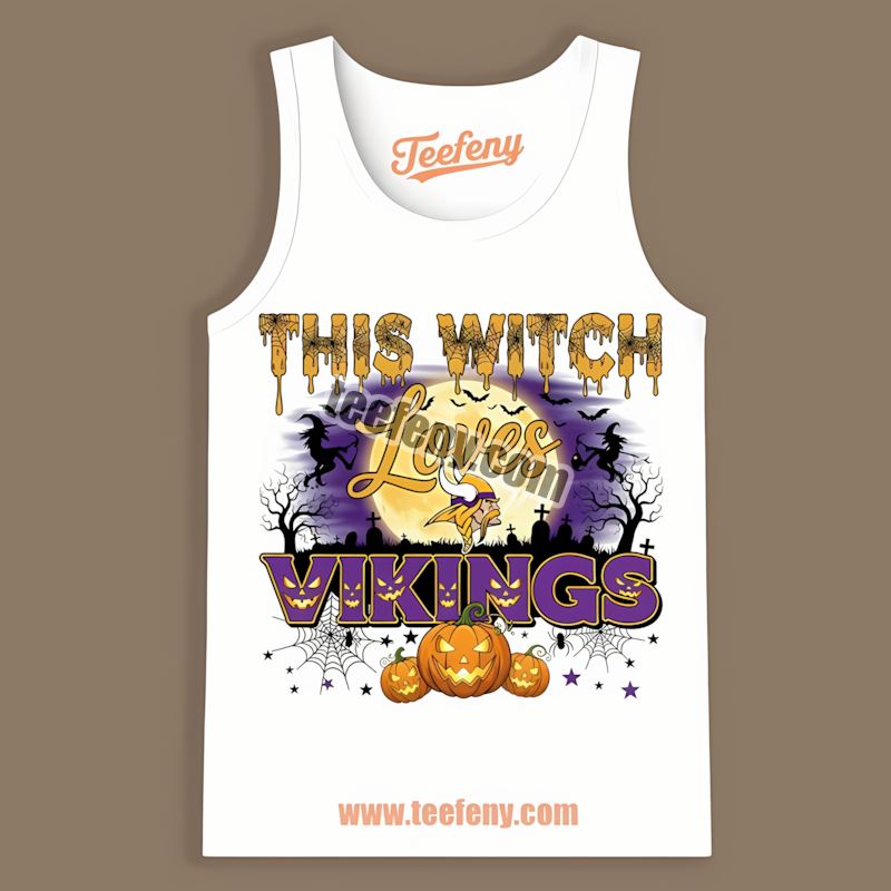 This Witch Loves Minnesota Vikings Halloween Color Tanktop This Witch Loves Minnesota Vikings Halloween Color Tanktop