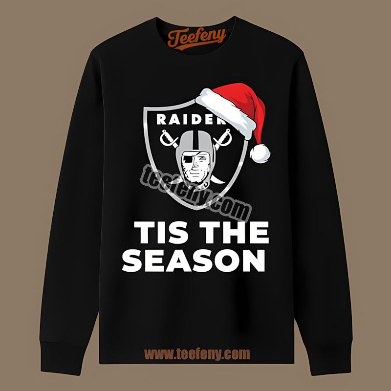 Tis The Season Christmas Las Vegas Raiders Graphic Long Sleeve Tis The Season Christmas Las Vegas Raiders Graphic Long Sleeve