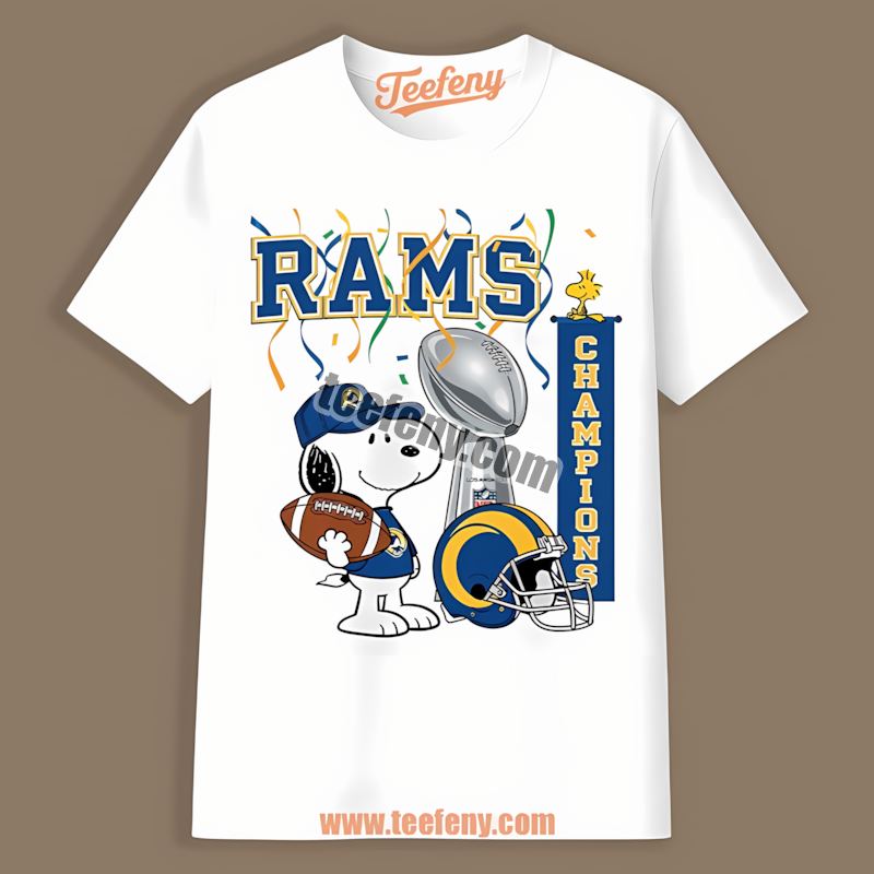 Trendy Los Angeles Rams Champions Snoopy Celebration Shirt