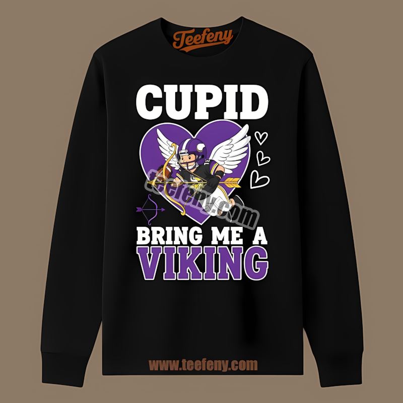Valentines Cupid Bring Me Minnesota Vikings Cardinal Adults Long Sleeve Valentines Cupid Bring Me Minnesota Vikings Cardinal Adults Long Sleeve