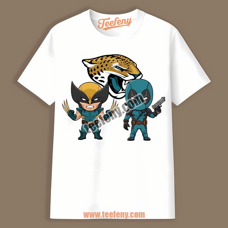 Wolverine Deadpool Superhero Jacksonville Jaguars Sports Shirt