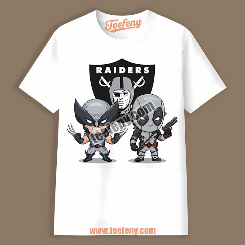 Wolverine Deadpool Superhero Las Vegas Raiders Graphic Shirt