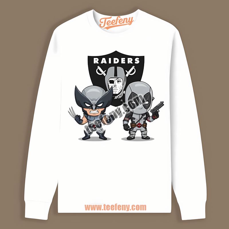 Wolverine Deadpool Superhero Las Vegas Raiders Graphic Long Sleeve Wolverine Deadpool Superhero Las Vegas Raiders Graphic Long Sleeve
