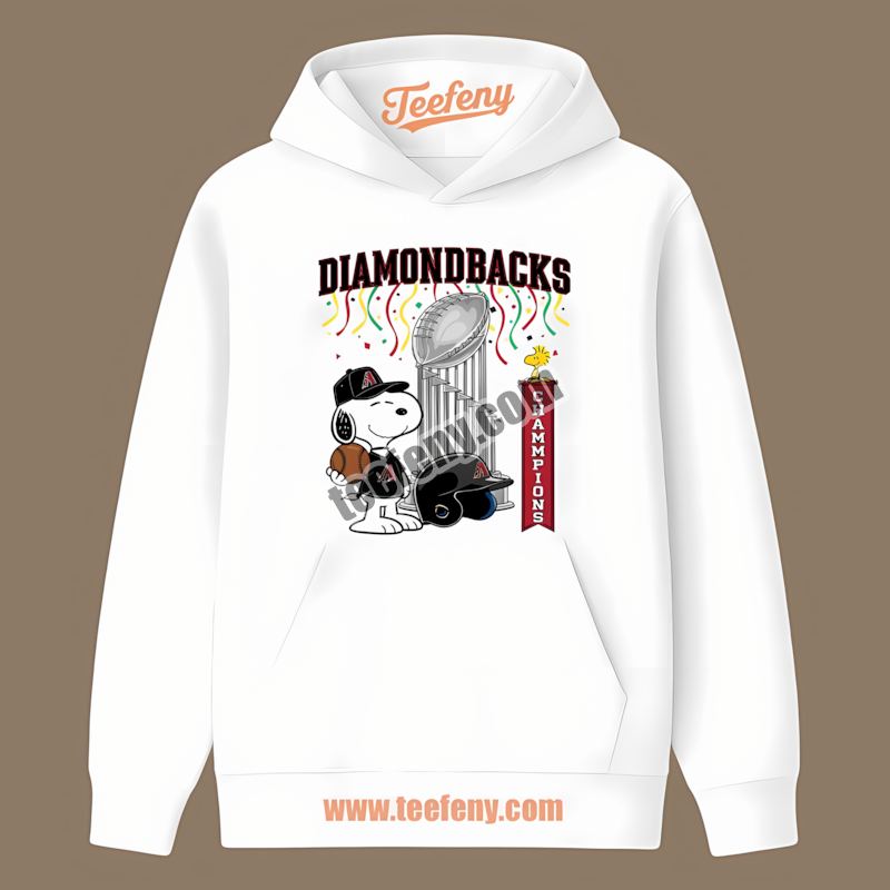 Arizona Diamondbacks Champions Snoopy Celebration Hoodie Arizona Diamondbacks Champions Snoopy Celebration Hoodie