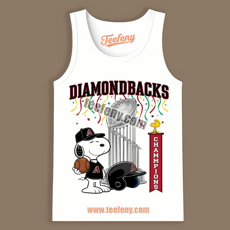 Arizona Diamondbacks Champions Snoopy Celebration Tanktop Arizona Diamondbacks Champions Snoopy Celebration Tanktop
