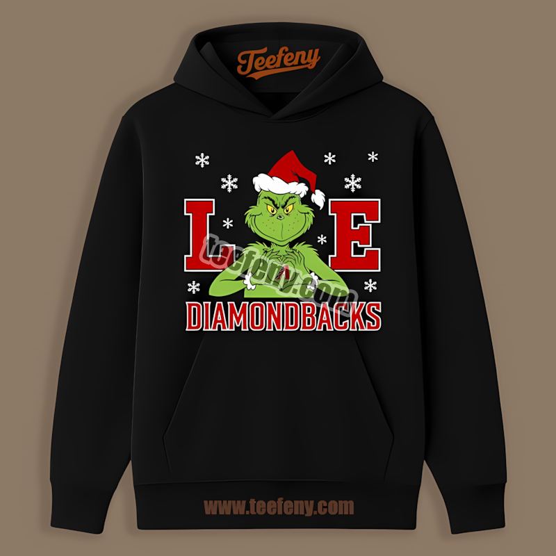 Arizona Diamondbacks Grinch Love Christmas Unisex Hoodie Arizona Diamondbacks Grinch Love Christmas Unisex Hoodie