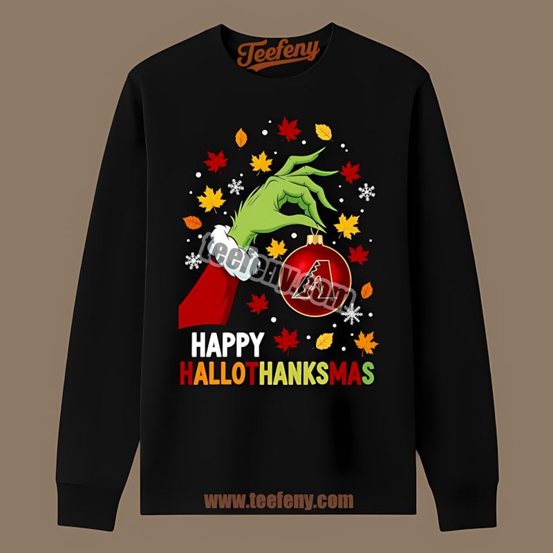 Arizona Diamondbacks Happy Hallothanksmas Adults Long Sleeve Arizona Diamondbacks Happy Hallothanksmas Adults Long Sleeve