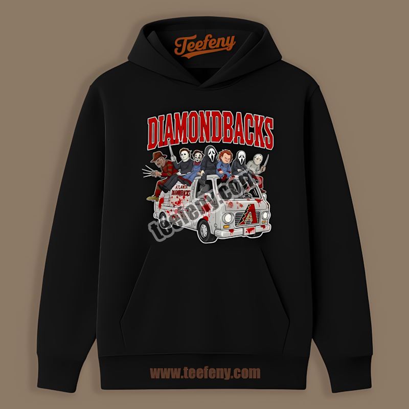 Arizona Diamondbacks Horror Vs Halloween Characters On Bus Vintage Hoodie Arizona Diamondbacks Horror Vs Halloween Characters On Bus Vintage Hoodie