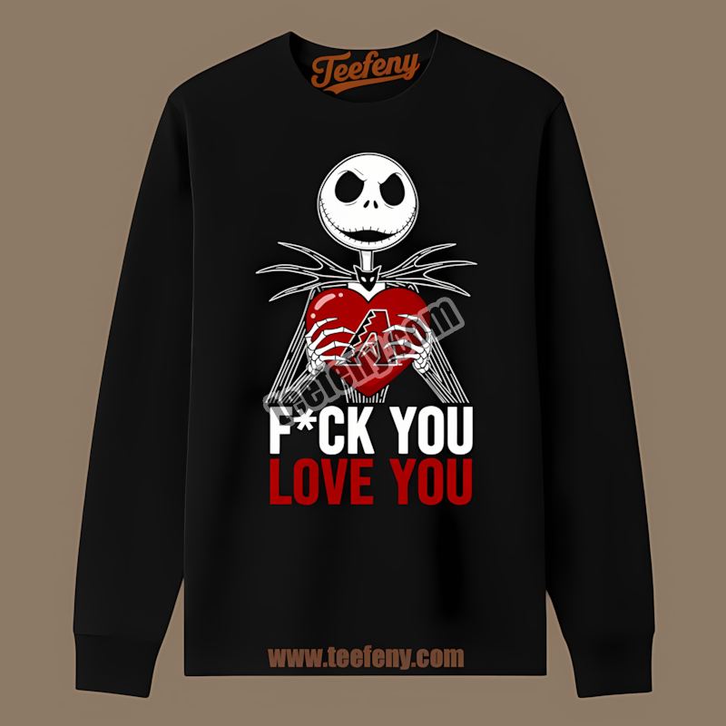 Arizona Diamondbacks Jack Skellington Heart Adults Long Sleeve Arizona Diamondbacks Jack Skellington Heart Adults Long Sleeve