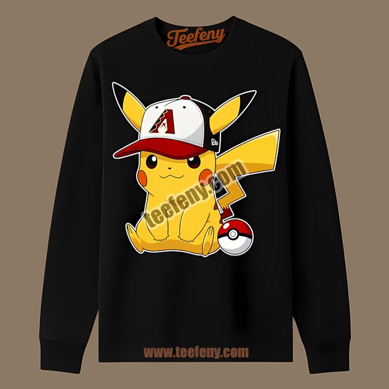 Arizona Diamondbacks Pikachu Wearing Hat Adults Long Sleeve Arizona Diamondbacks Pikachu Wearing Hat Adults Long Sleeve