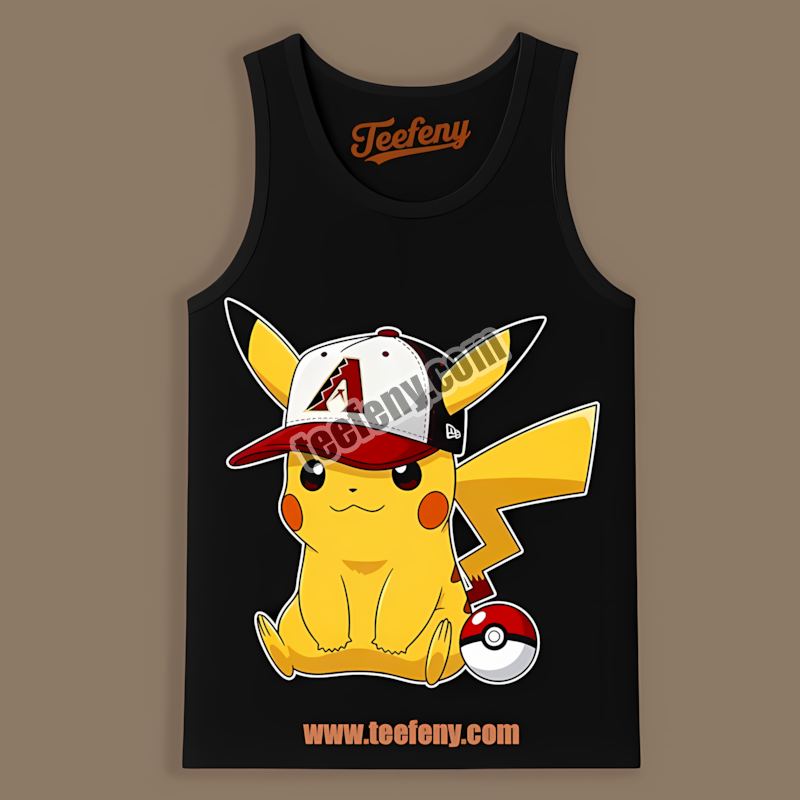 Arizona Diamondbacks Pikachu Wearing Hat Adults Tanktop Arizona Diamondbacks Pikachu Wearing Hat Adults Tanktop