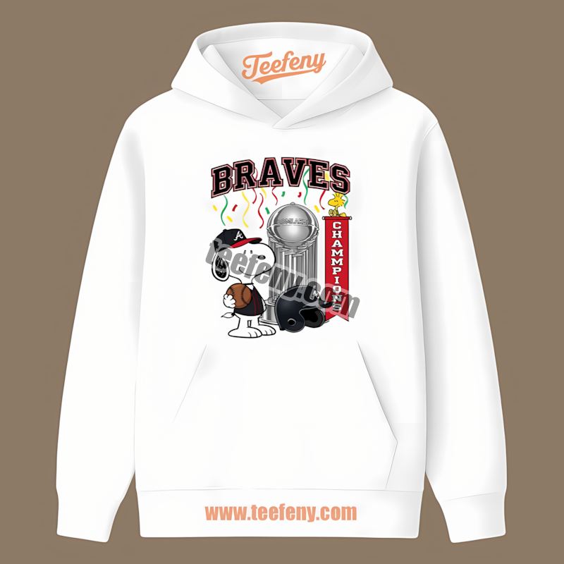 Atlanta Braves Champions Snoopy Celebration Retro Hoodie Atlanta Braves Champions Snoopy Celebration Retro Hoodie