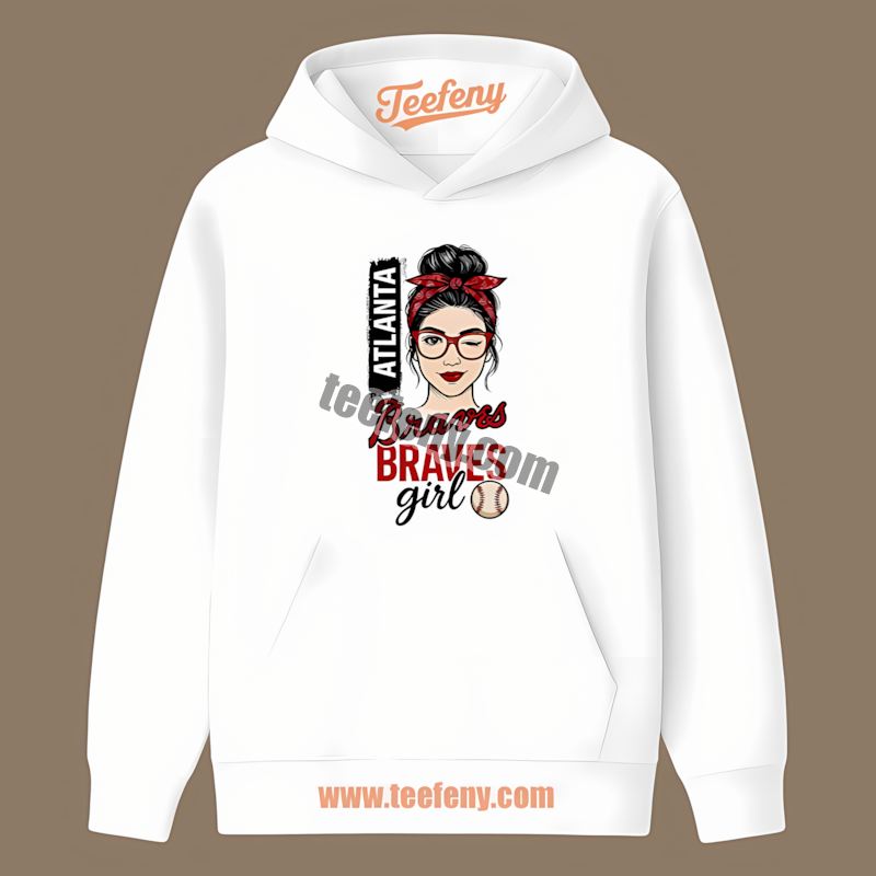 Atlanta Braves Girl Classic Baseball Hoodie Atlanta Braves Girl Classic Baseball Hoodie