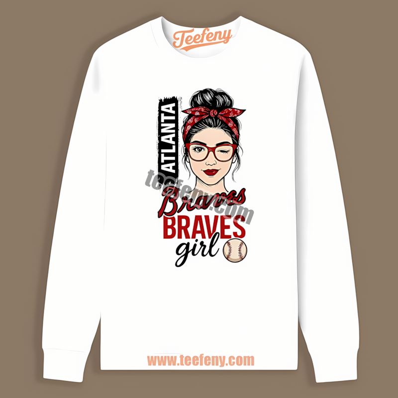 Atlanta Braves Girl Classic Baseball Long Sleeve Atlanta Braves Girl Classic Baseball Long Sleeve