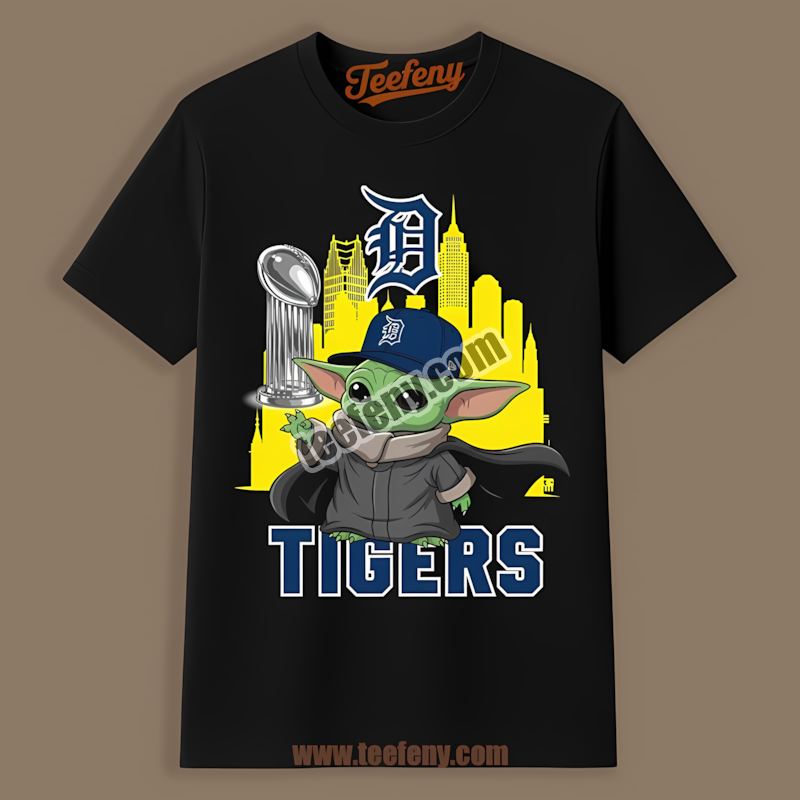 Baby Yoda Holding Trophy Detroit Tigers World Series Regular Shirt