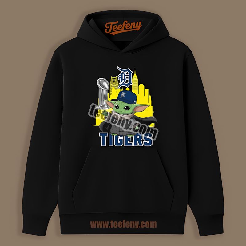 Baby Yoda Holding Trophy Detroit Tigers World Series Regular Hoodie Baby Yoda Holding Trophy Detroit Tigers World Series Regular Hoodie