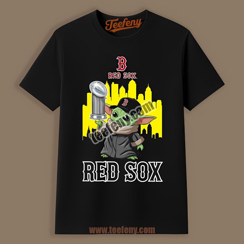 Baby Yoda Holding World Series Trophy Boston Red Sox Cool Shirt